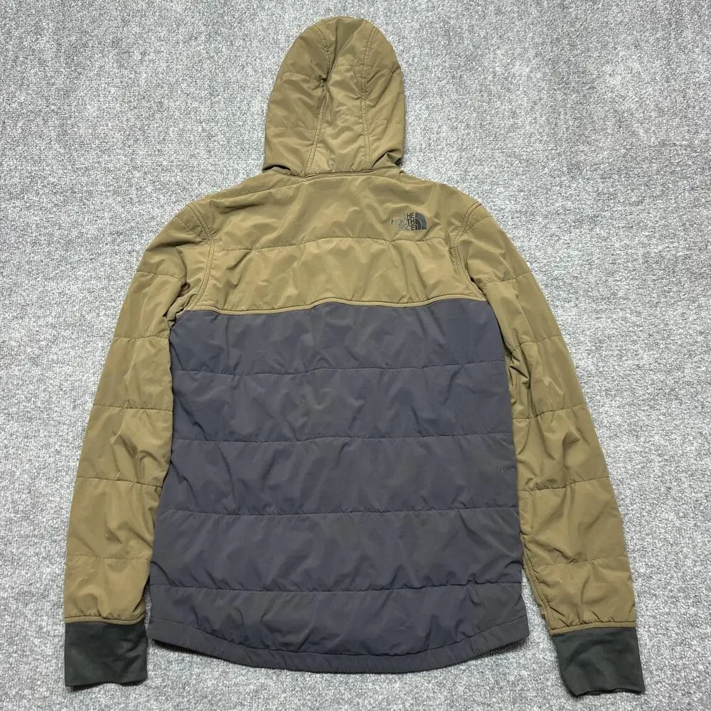 The North Face Jacket Mens Small Olive Gray Hooded Insulated Softshell NF0A3O42
